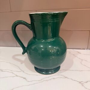 Vintage Emile Henry Mustard Green Pitcher/Jug